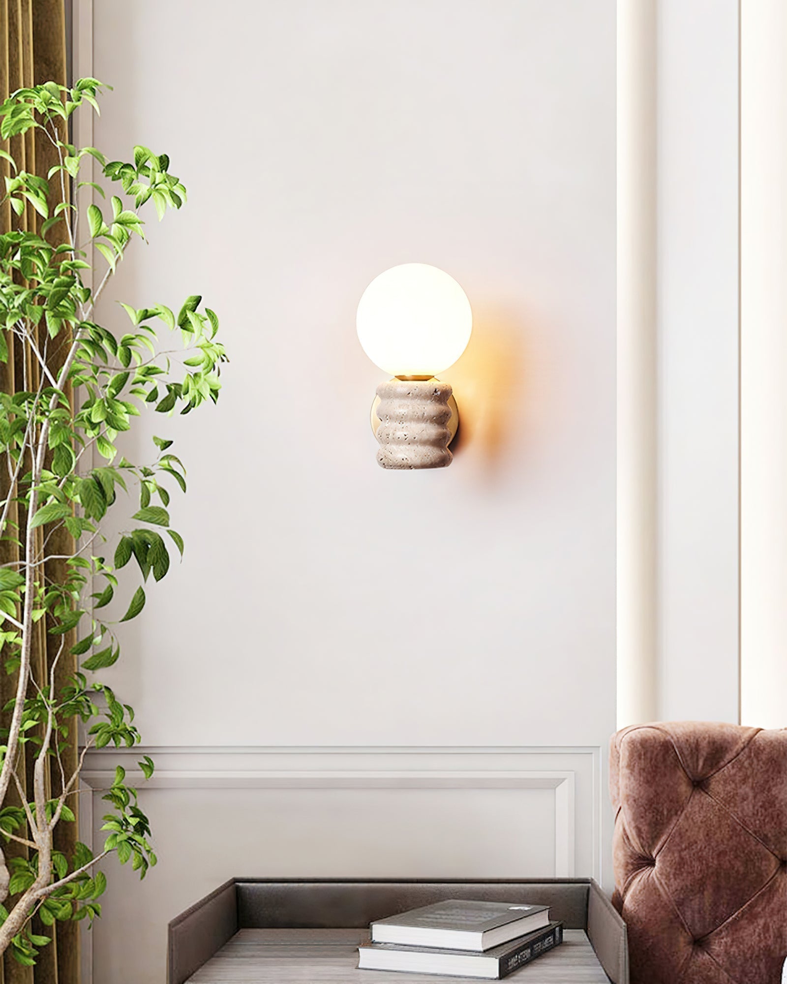Zevelara Stacked Travertine Wall Light - Neutralighting