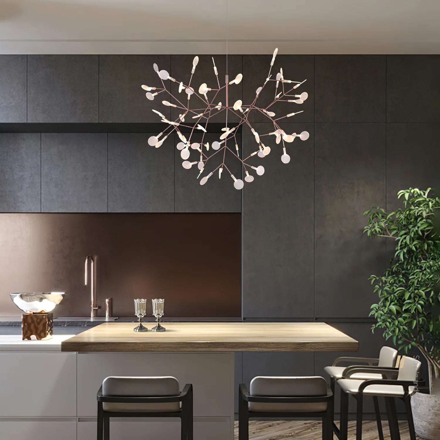 Olivia Lampadario Unico Sputnik Art Deco Lucciola