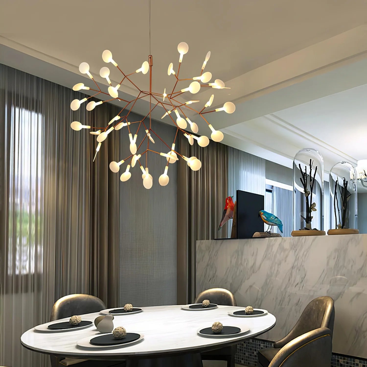 Olivia Lampadario Unico Sputnik Art Deco Lucciola