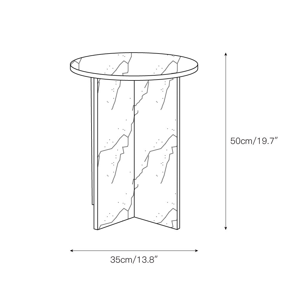 Acariel Modern Minimalist Marble Side Table Accessories - Lamp Copper