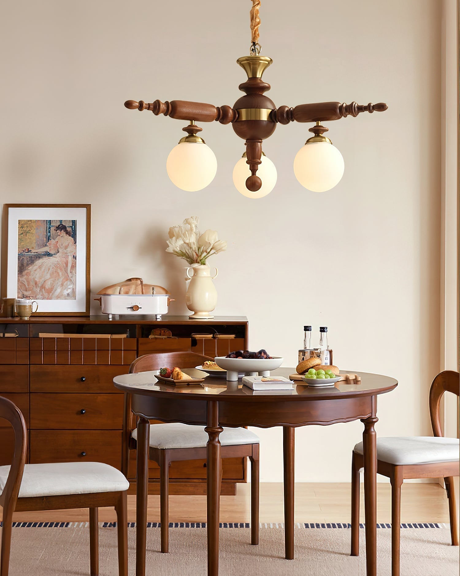 Olvenir Rustic Wood Glass Chandelier - Blowlighting