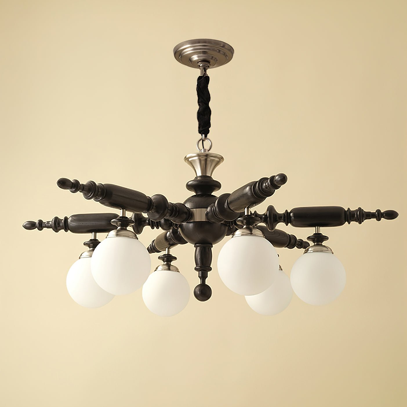 Olvenir Rustic Wood Glass Chandelier - Blowlighting