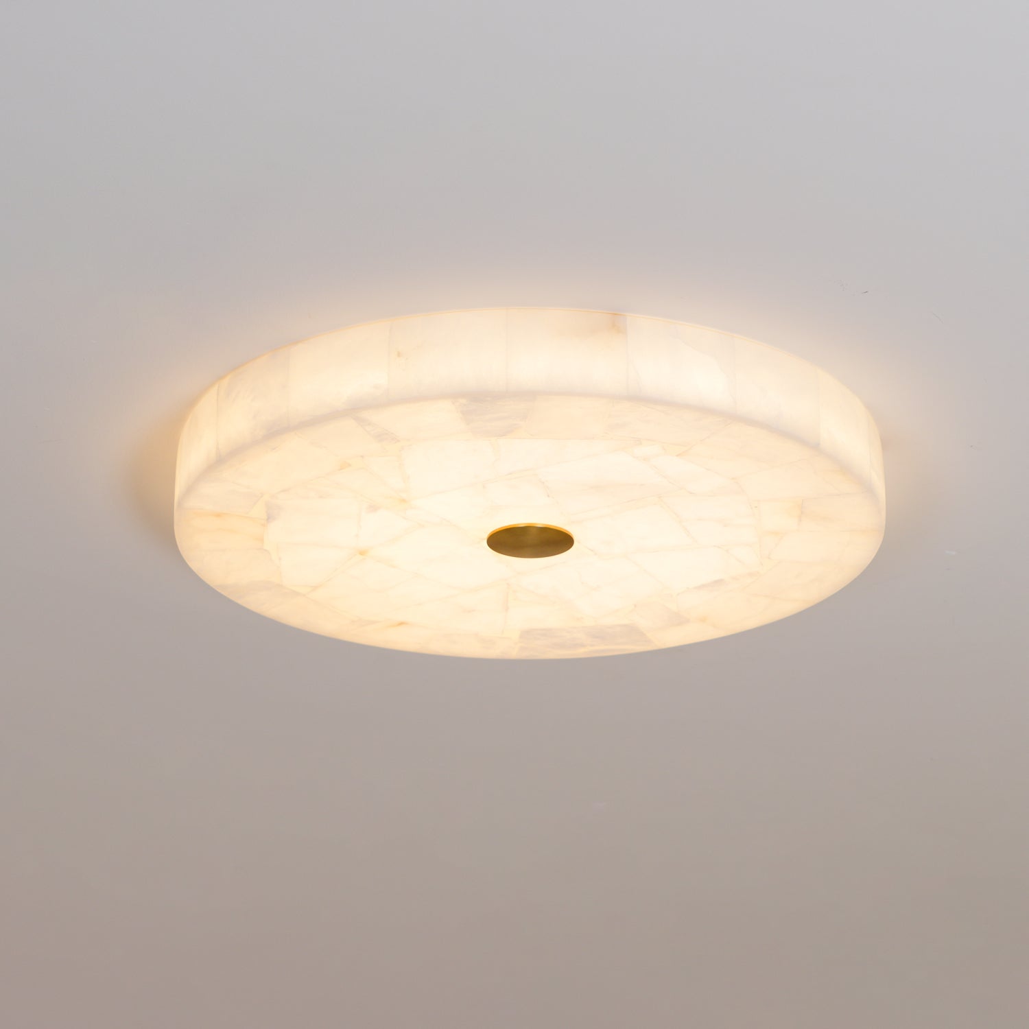 Vosilis Modern Minimalist Round Alabaster Ceiling Lamp - Lamp Copper