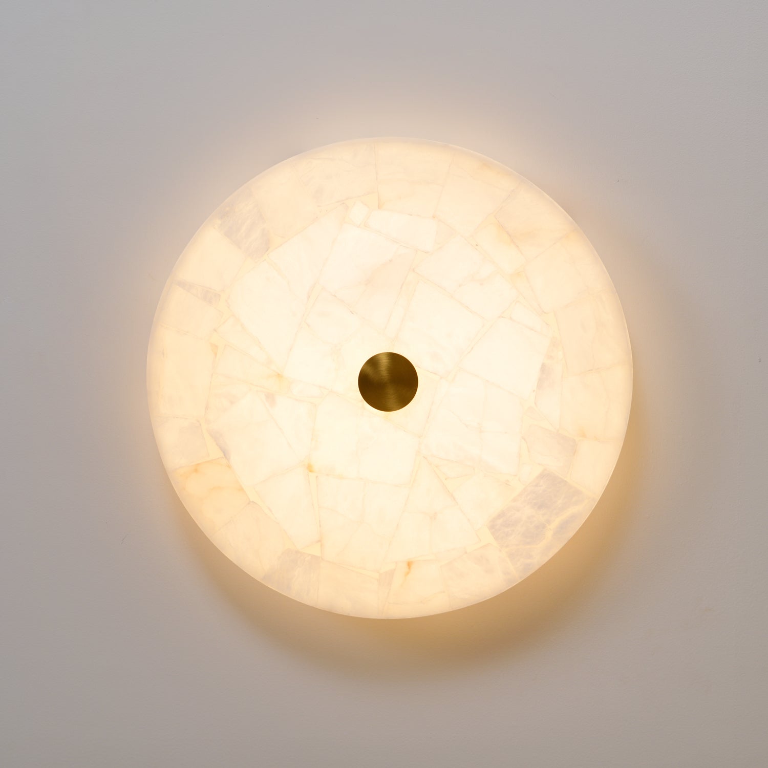 Vosilis Modern Minimalist Round Alabaster Ceiling Lamp - Lamp Copper