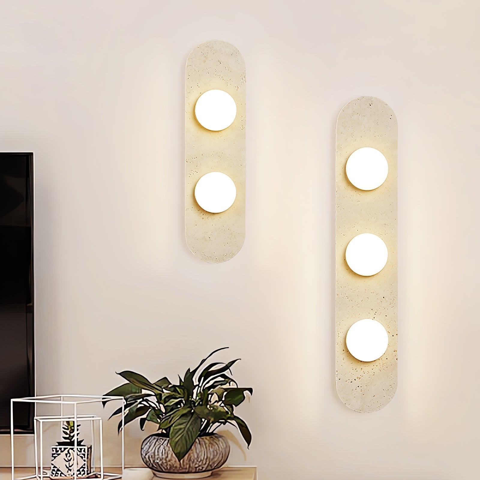 Zasoliel Minimalist Travertine Wall Light - Neutralighting