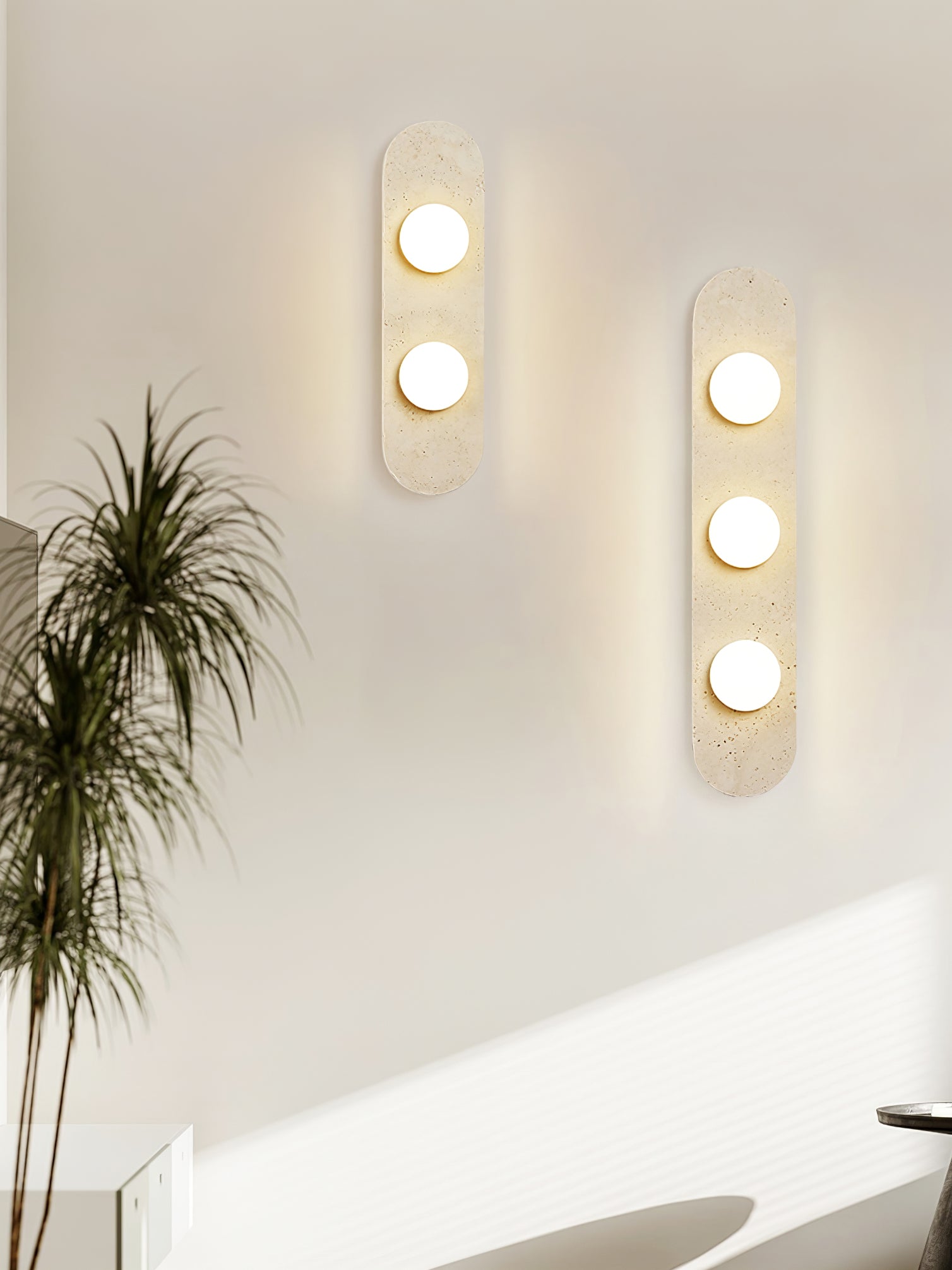 Zasoliel Minimalist Travertine Wall Light - Neutralighting