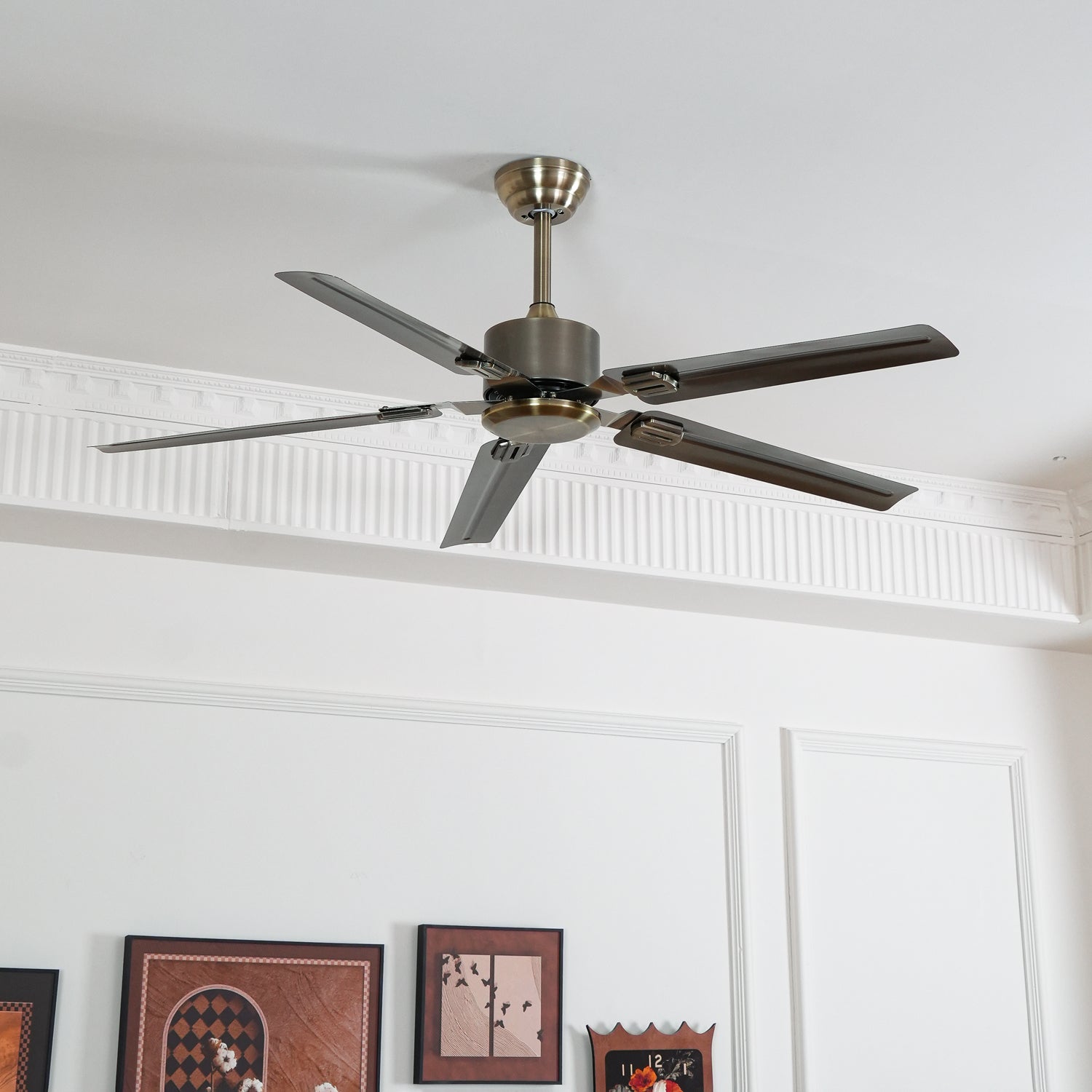 Ventilatore da Soffitto Premium Vosolara in acciaio inossidabile, vista laterale