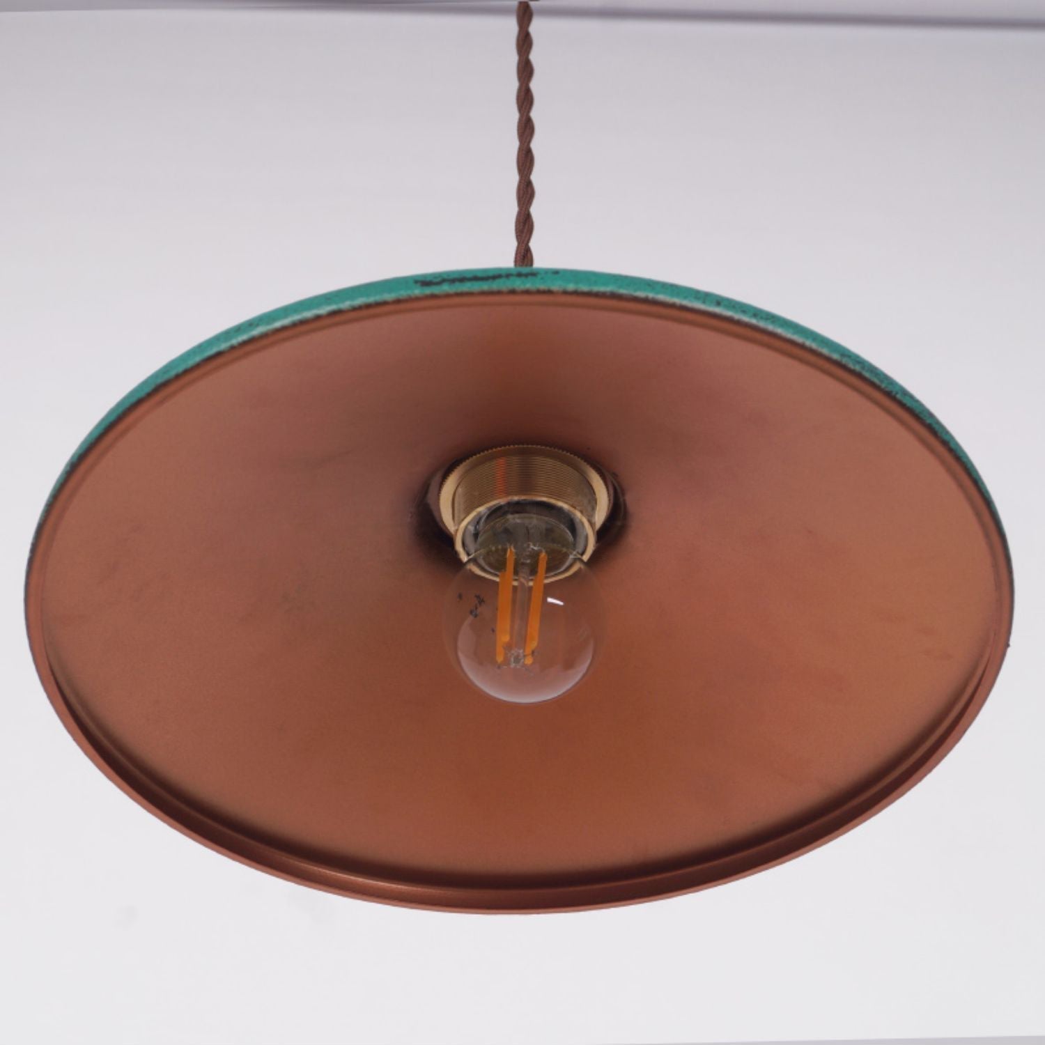 Vevyniel Rustic Saucer Shade Metal Pendant Light - Lamp Copper
