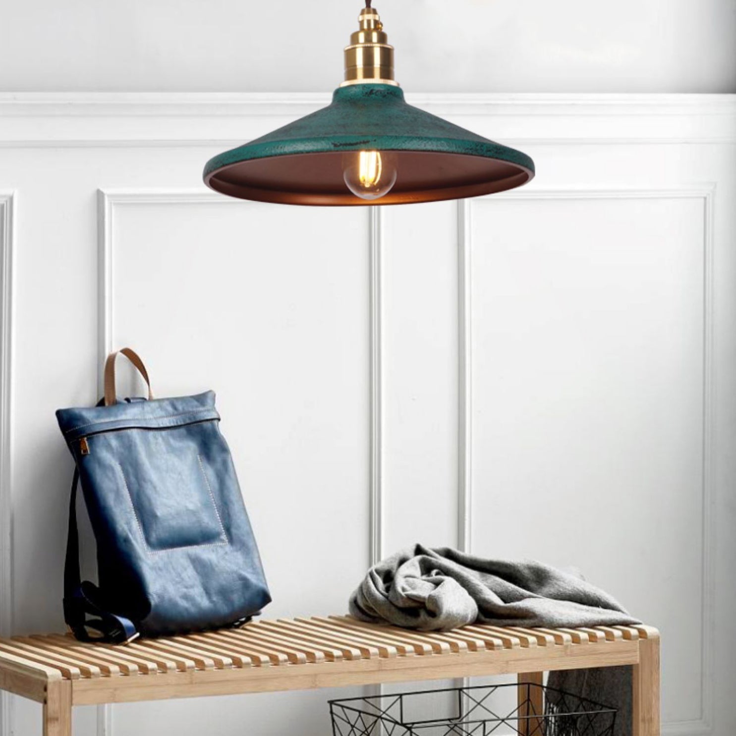 Vevyniel Rustic Saucer Shade Metal Pendant Light - Lamp Copper