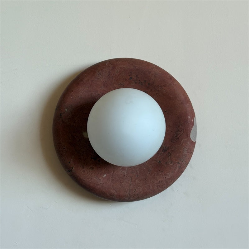 Vomire Premium Nordic Art Red Marble Sconce Wall Lamp - Lamp Copper