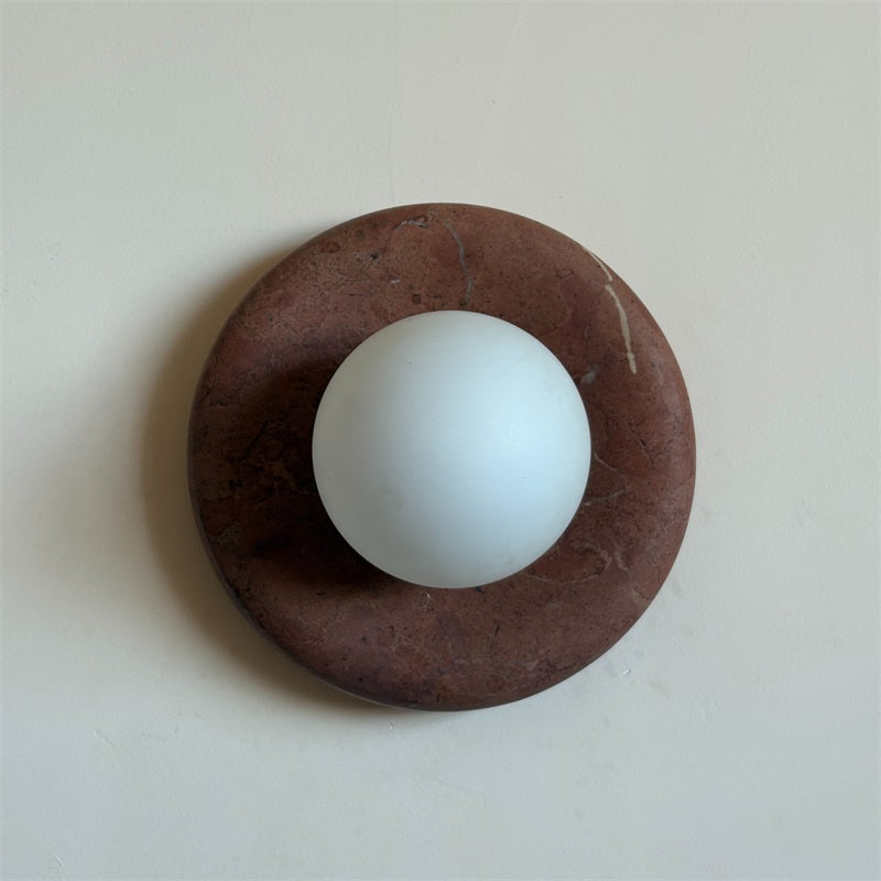 Vomire Premium Nordic Art Red Marble Sconce Wall Lamp - Lamp Copper