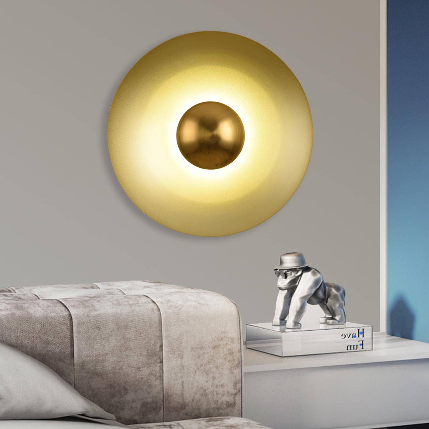 Valentina Piatto Minimalista LED Applique Metallo Albergo Camera da Letto