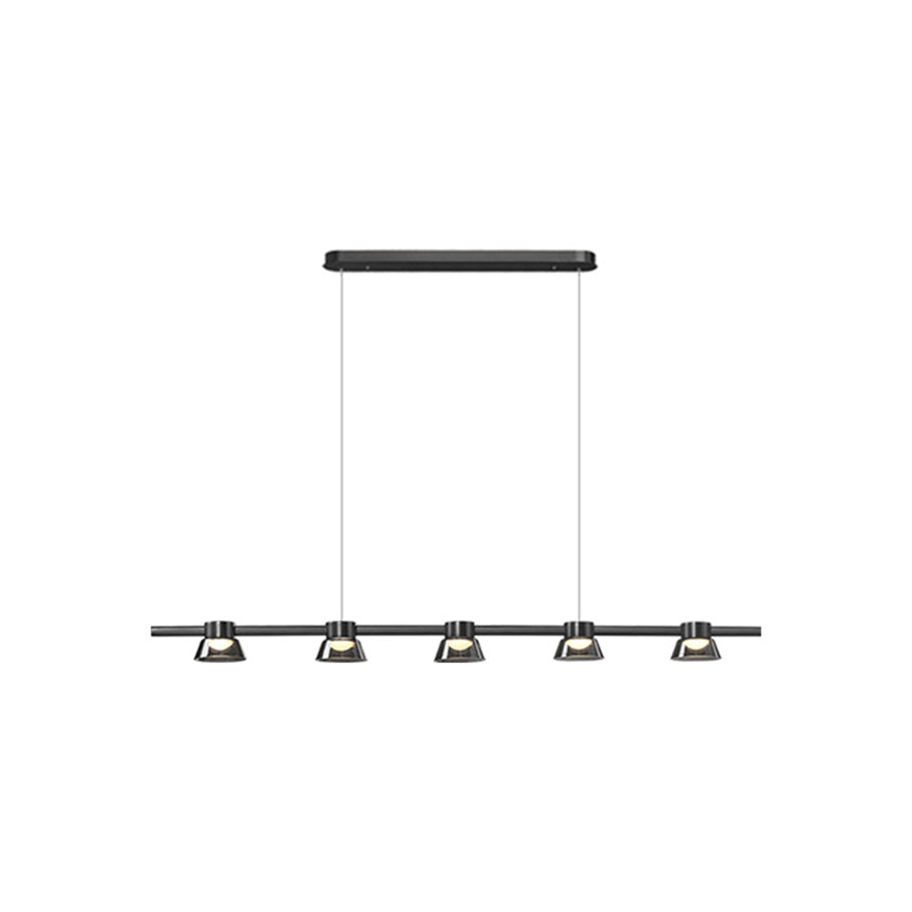 Arisha Moderno LED Lampada a Sospensione Metallo Nero Lineare Sala da Pranzo/Soggiorno/Camera da Letto