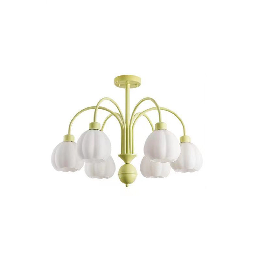 Arisha Moderno LED Decorativo Lampade a Sospensione Metallo Vetro Verde Mughetto Fiori Soggiorno/Camera da Letto