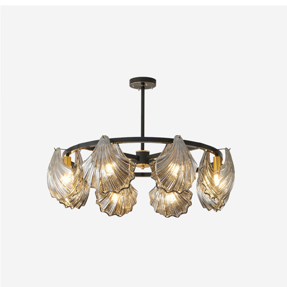 Kristy Moderne LED Conchiglia Anulare Lampade a Sospensione Metallo Vetro Nero/Oro Soggiorno/Camera da Letto