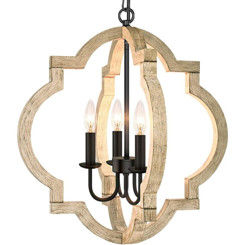 Silva Vintage Metallo/Legno Lux Lampadario Nero Camera da letto/Soggiorno