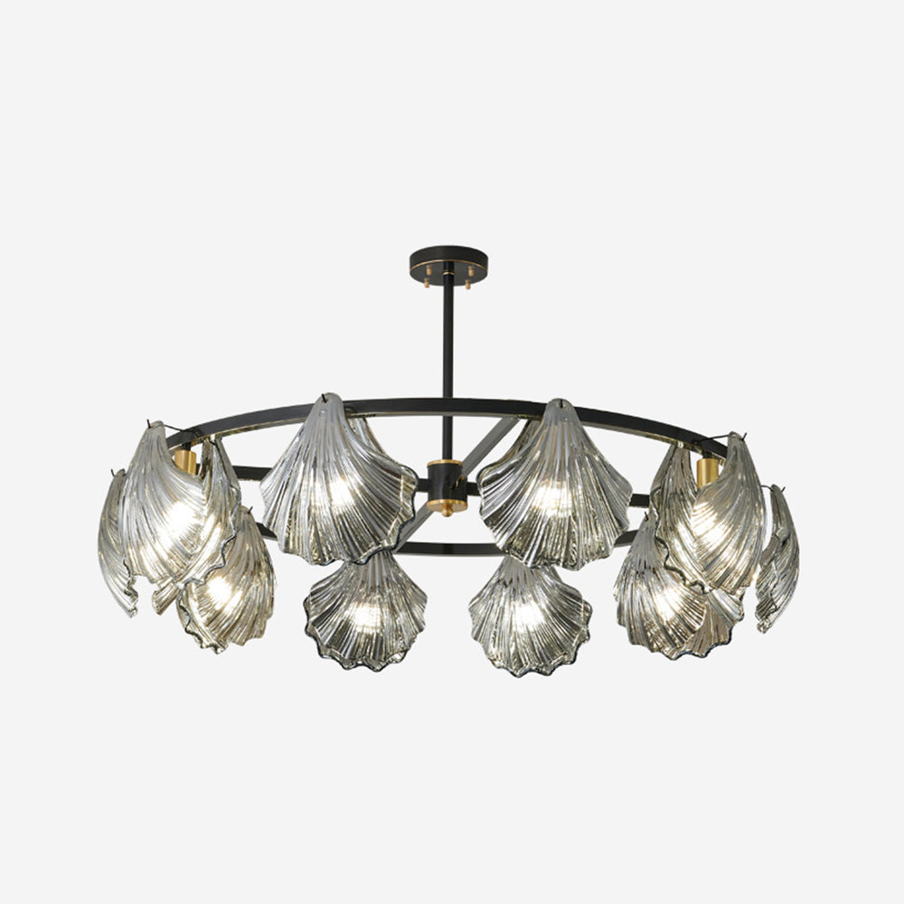 Kristy Moderne LED Conchiglia Anulare Lampade a Sospensione Metallo Vetro Nero/Oro Soggiorno/Camera da Letto