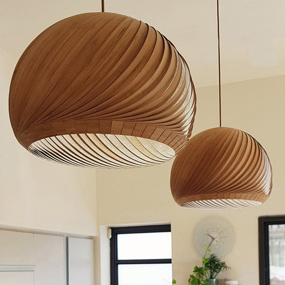 Muto Moderno LED Lampade a Sospensione Semicerchio Metallo Legno Nativo Soggiorno/Camera da Letto