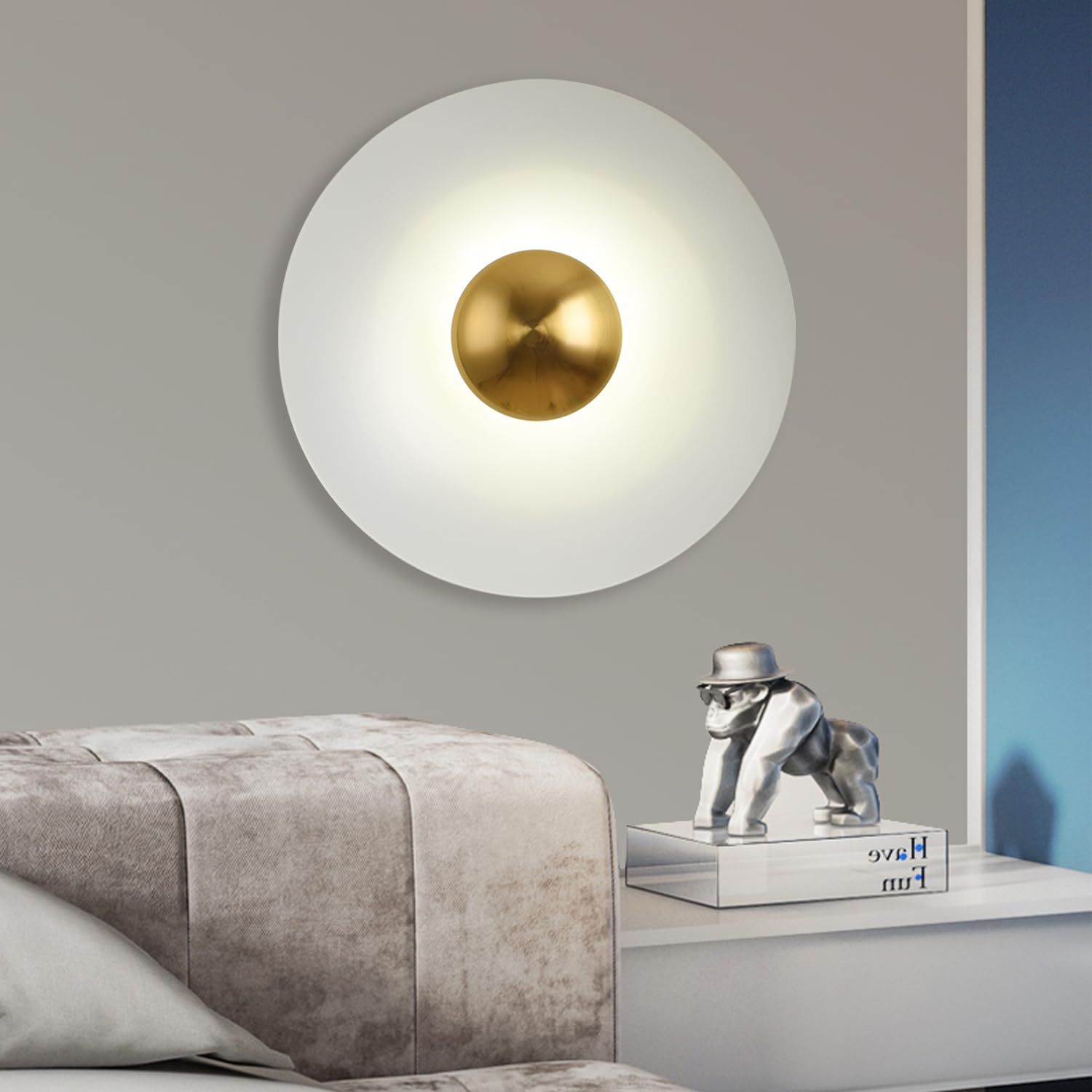 Valentina Piatto Minimalista LED Applique Metallo Albergo Camera da Letto