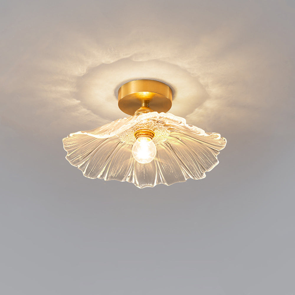 Arisha Design Art Deco Floreale Bellissimo LED Plafoniera Vetro Chiaro/Verde Soggiorno/Camera da Letto