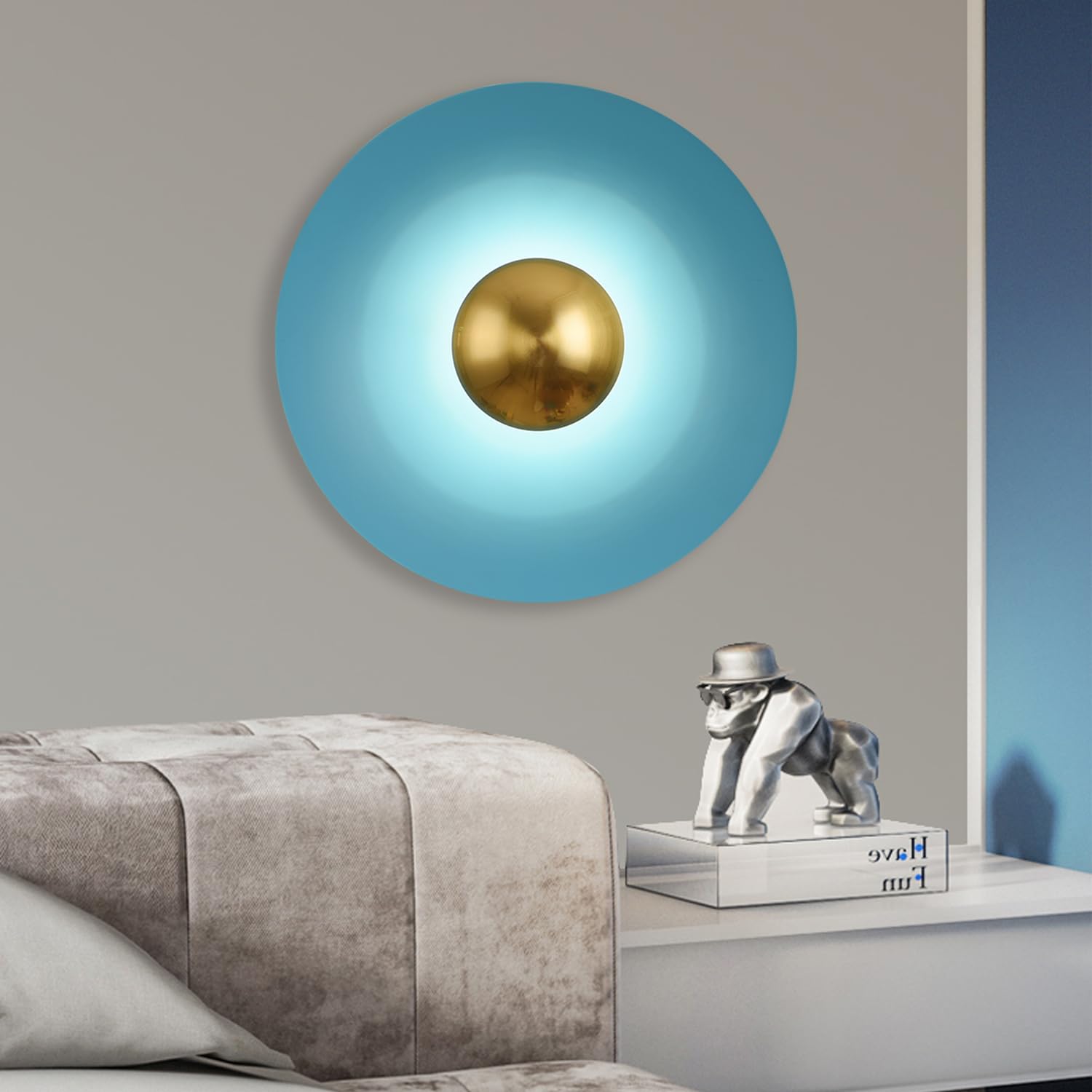 Valentina Piatto Minimalista LED Applique Metallo Albergo Camera da Letto