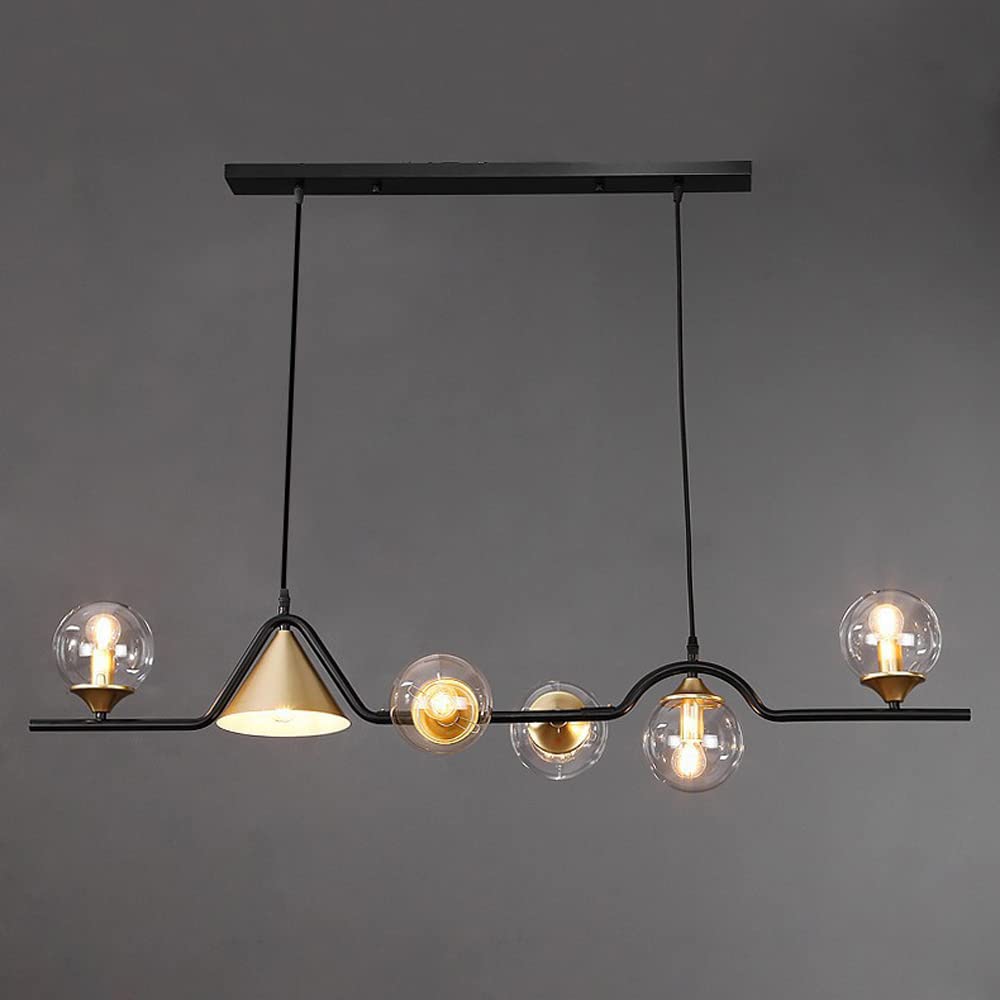 Arisha Moderno Metallo/Vetro Sospensione Nero/Oro Soggiorno/Camera da letto