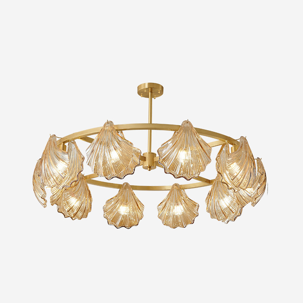 Kristy Moderne LED Conchiglia Anulare Lampade a Sospensione Metallo Vetro Nero/Oro Soggiorno/Camera da Letto