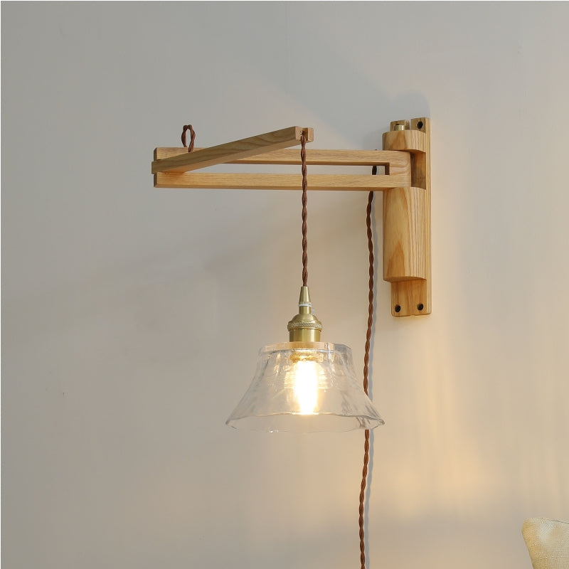 Muto Design LED Applique da Parete Ceramica/Legno/Chiaro Cupola Vintage Soggiorno/Camera da Letto