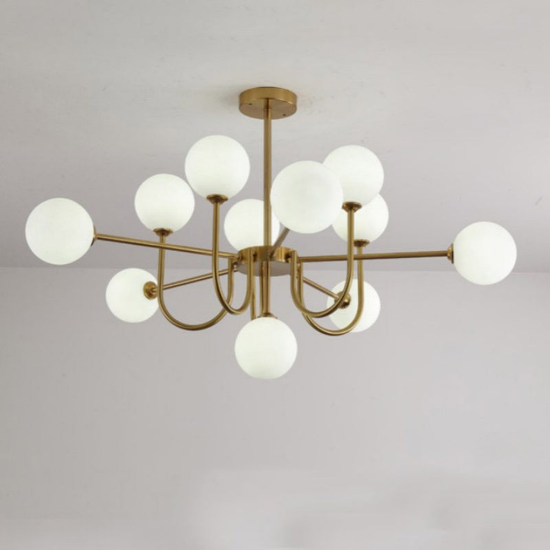 Valentina Moderno Metallo/Vetro Lux Lampadario Oro Soggiorno/Sala da Pranzo