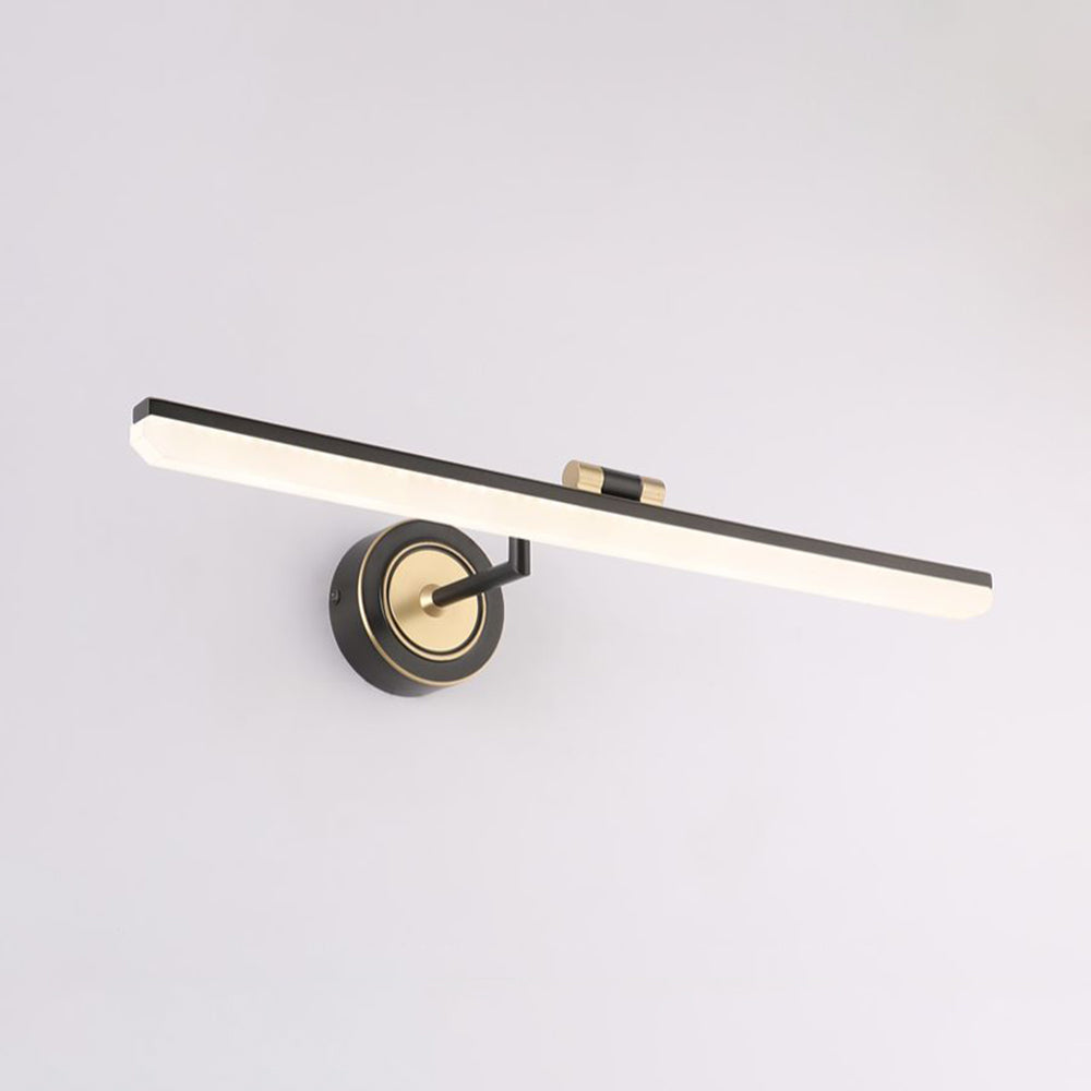Arisha Design Vintage LED Applique Rettangolo Lineare Specchio Metallo Anteriore Nero/Oro Bagno