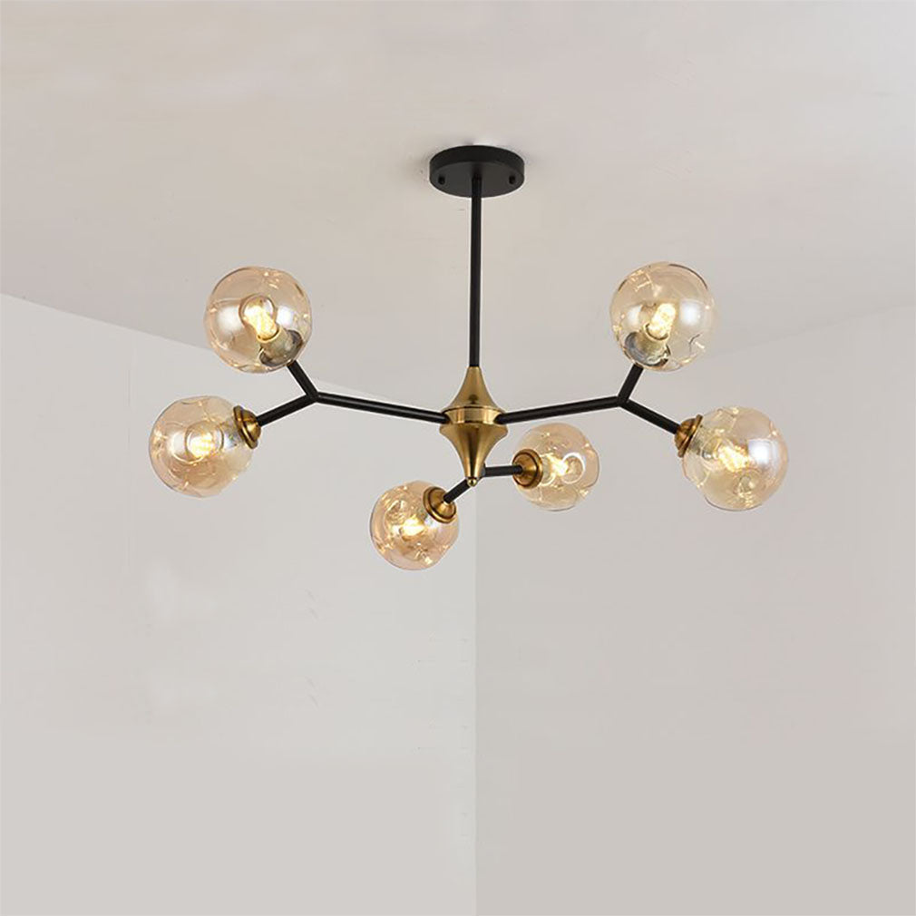 Valentina Arte Deco LED Bellissimi Soffitto Lampade a Sospensione Vetro Ambra Bolle Soggiorno/Camera da Letto