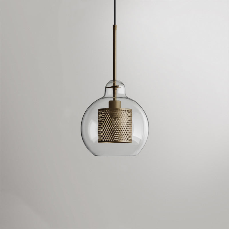 Arisha Lampade a Sospensione Metallo/Vetro Oro Globo/Cilindro Contemporaneo