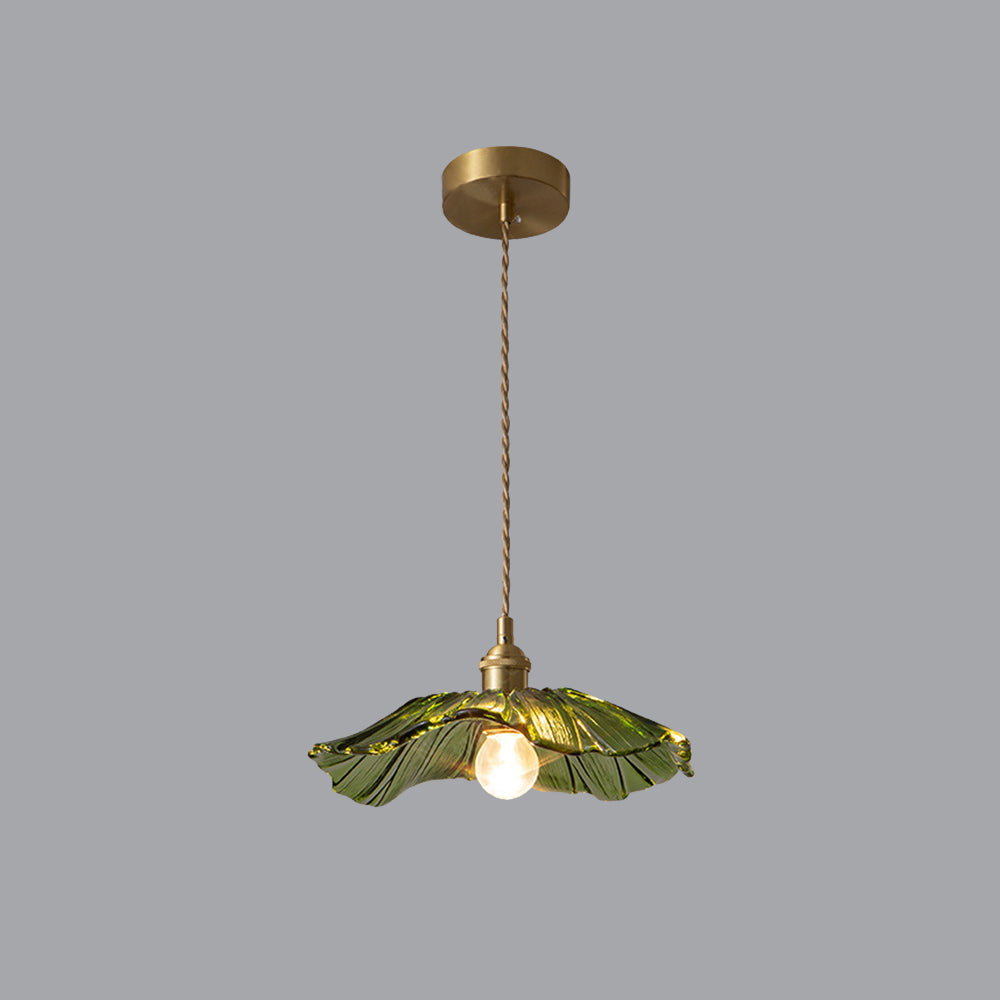 Arisha Design Art Deco Floreale Bellissimo LED Plafoniera Vetro Chiaro/Verde Soggiorno/Camera da Letto