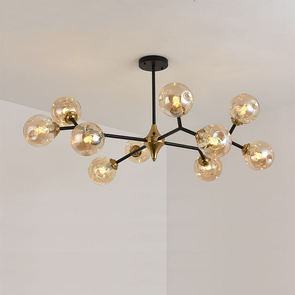 Valentina Arte Deco LED Bellissimi Soffitto Lampade a Sospensione Vetro Ambra Bolle Soggiorno/Camera da Letto