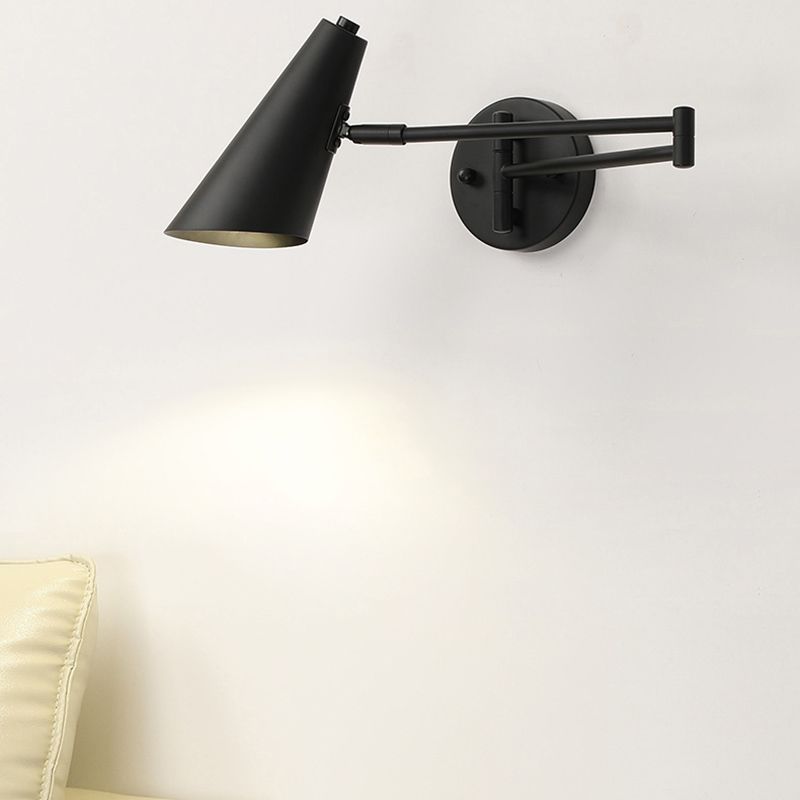 Arisha Moderne LED Applique Cone Regolabile Metallo Nero/Oro Camera da Letto
