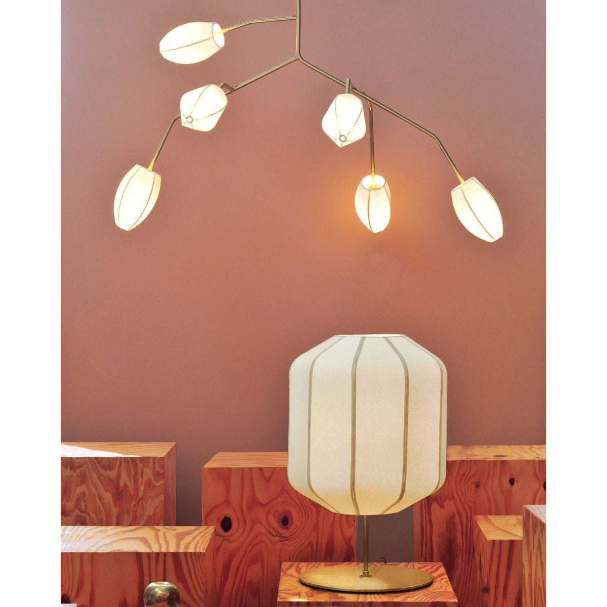 Evvinora Vintage Industrial Metal Fabric Chandelier - Lamp Copper