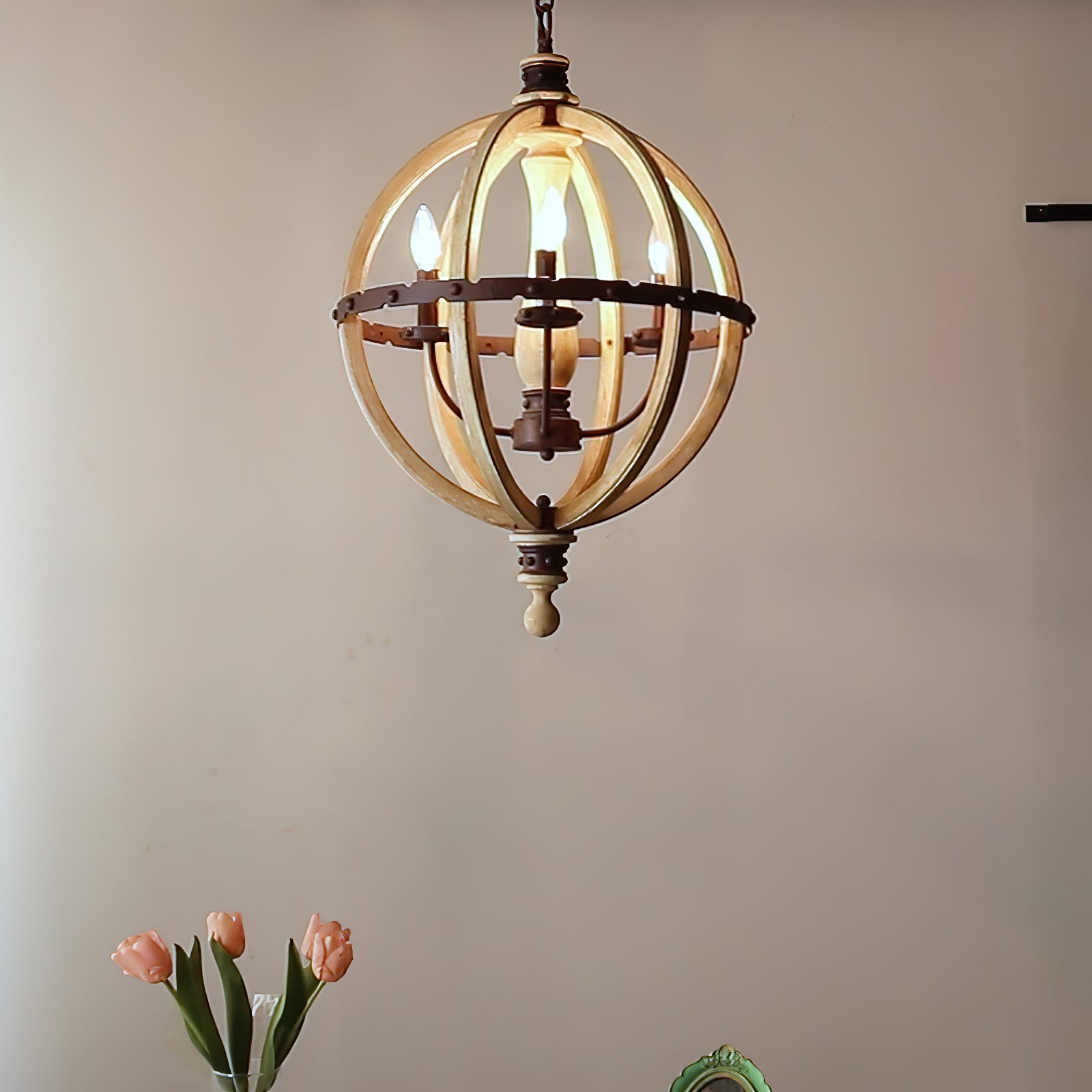 Ozorel Vintage Industrial Metal Wood Pendant Lamp - Lamp Copper