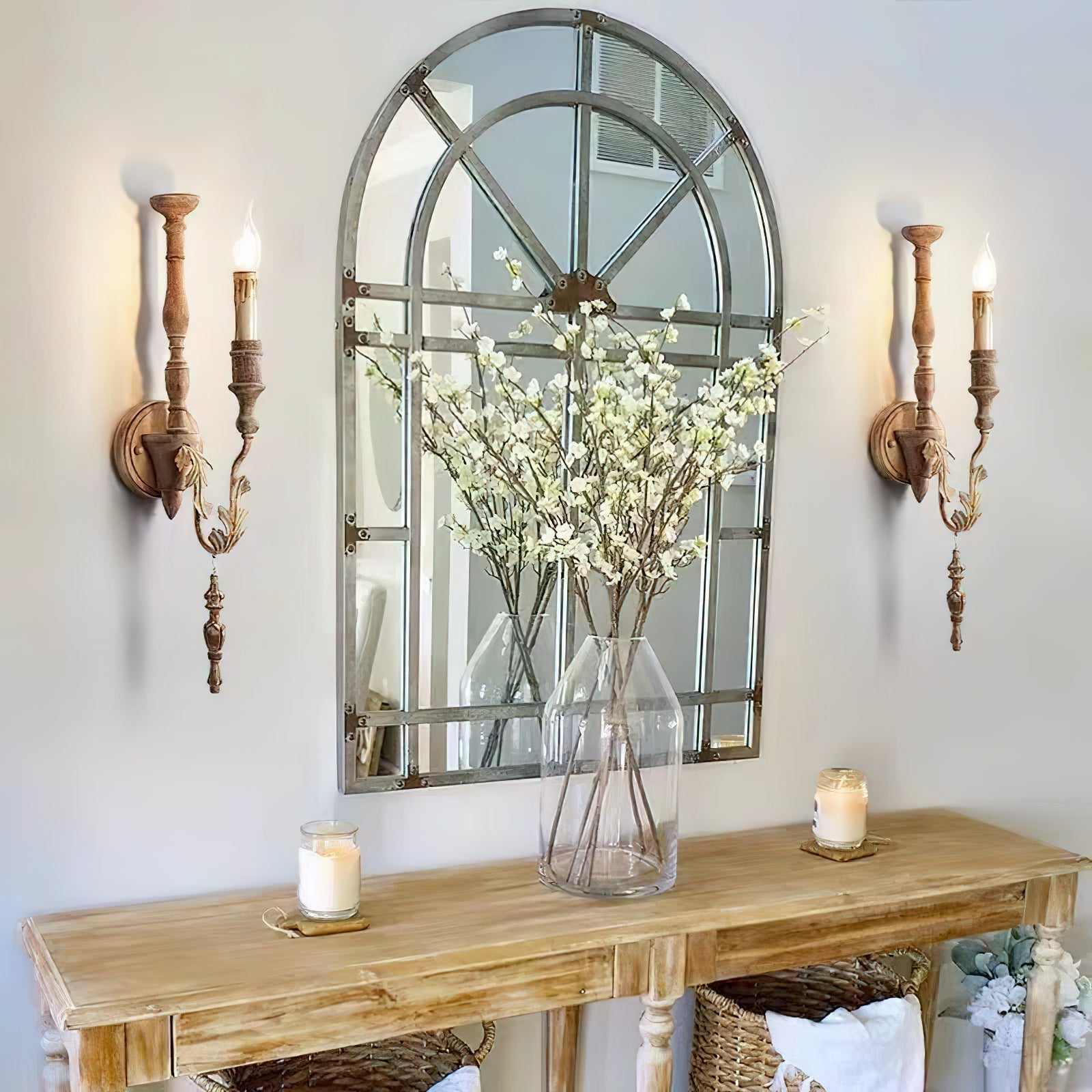 Ivelor Vintage Industrial Candle Metal Wall Lamp - Lamp Copper