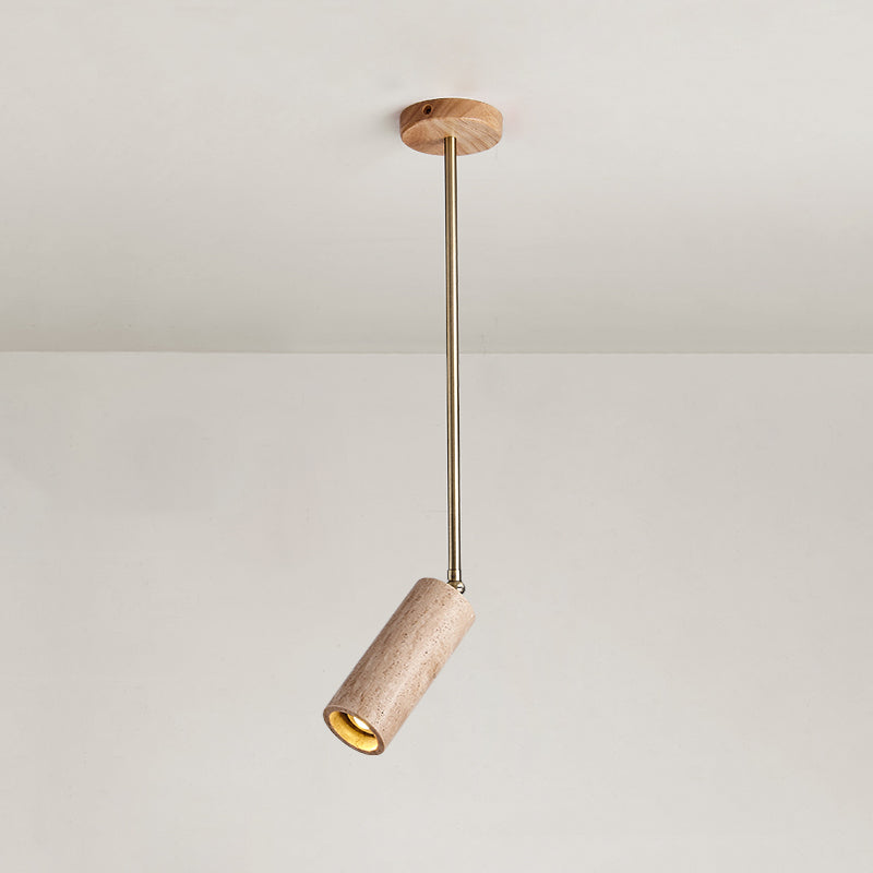 Syraeia Modern Minimalist Surface Wooden Travertine Mount Ceiling Lamp - Lamp Copper