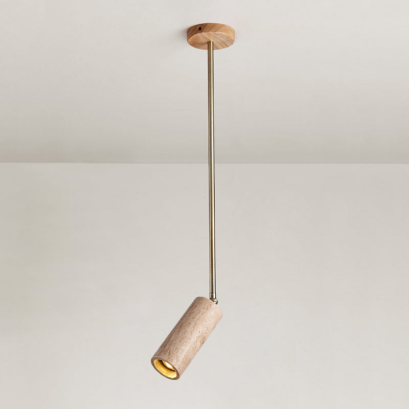 Syraeia Modern Minimalist Surface Wooden Travertine Mount Ceiling Lamp - Lamp Copper