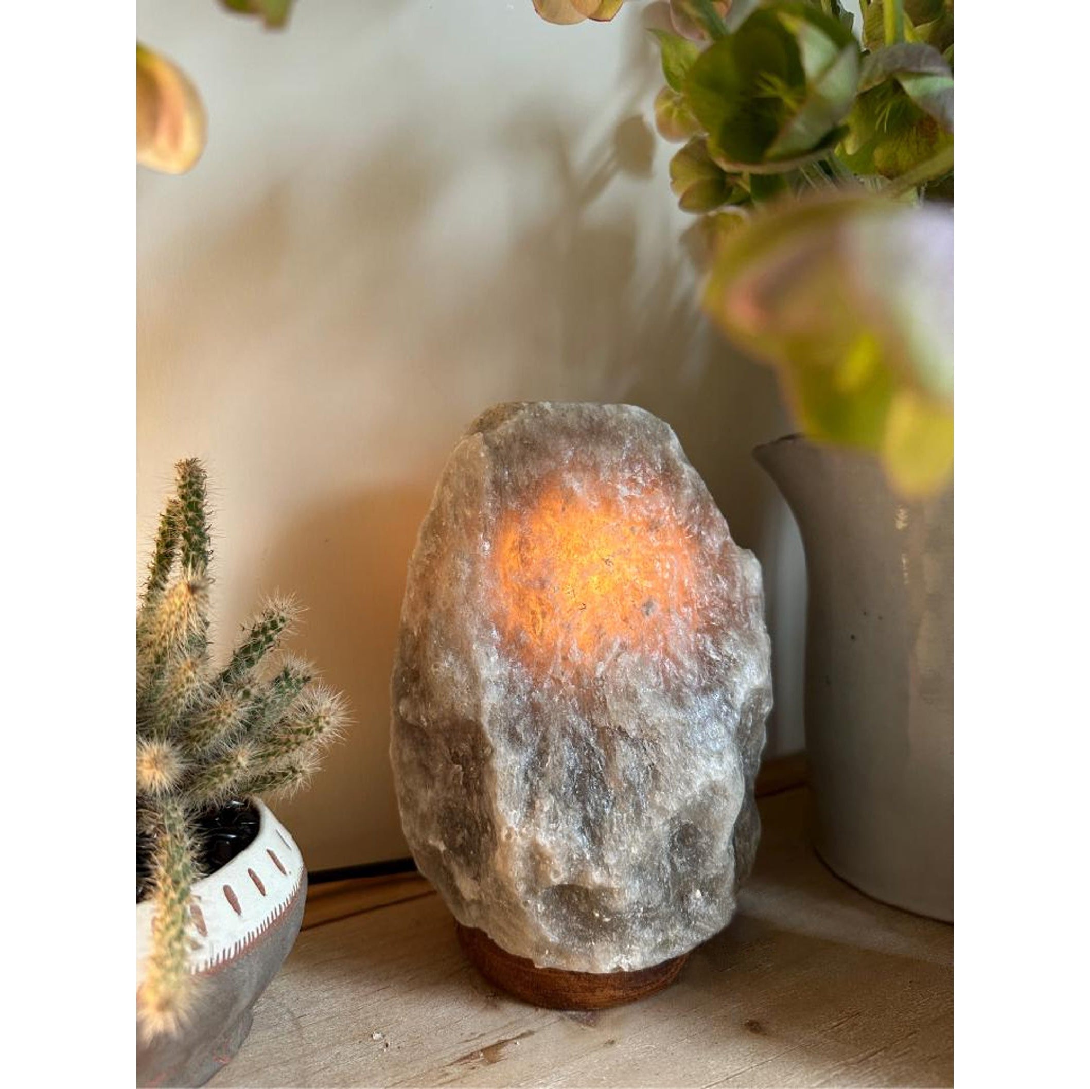 Salt Stone Table Lamp - Lamp Copper