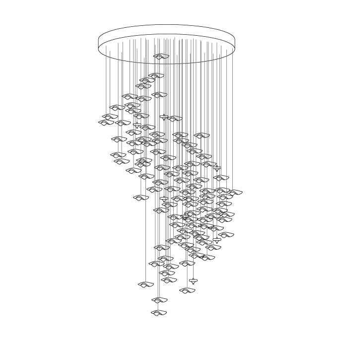 Nephele Crystal Leaf Chandelier - Blowlighting