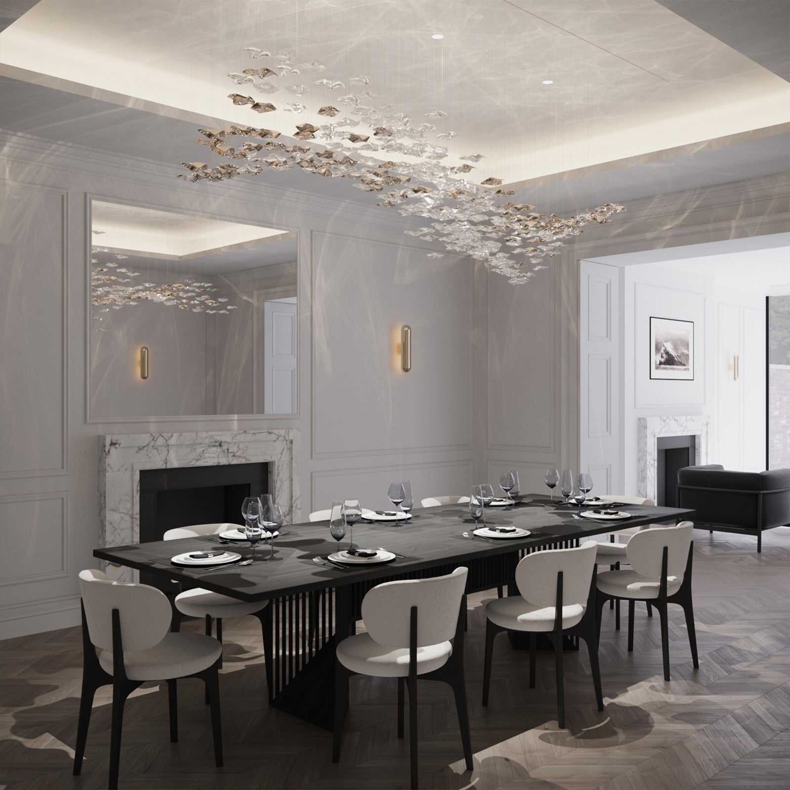 Cezorisra Luxury Brass Linear Chandelier - Blowlighting