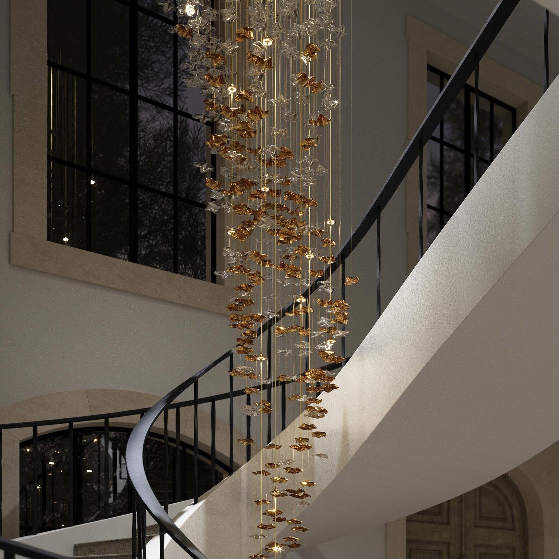 Nephele Crystal Leaf Chandelier - Blowlighting