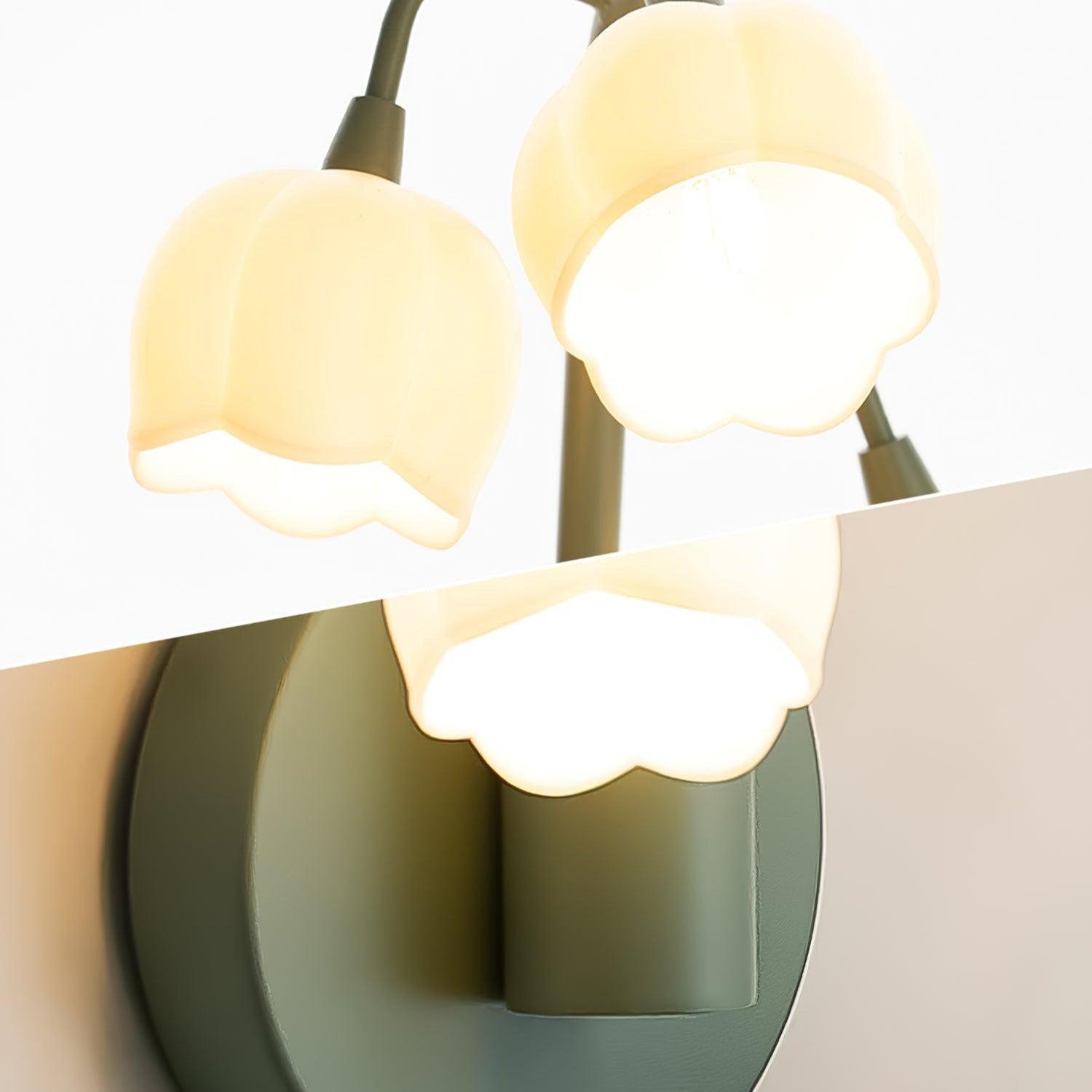 Aria Lampada da Parete Interna a Forma di Orchidea Naturale
