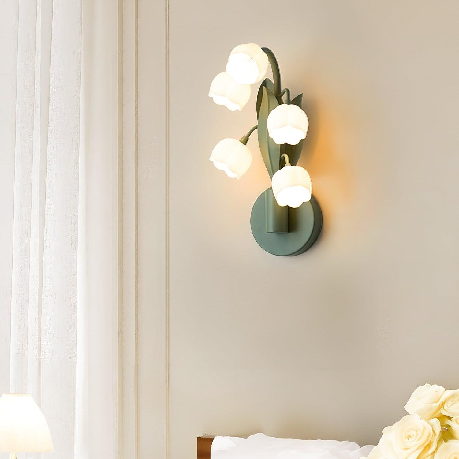 Aria Lampada da Parete Interna a Forma di Orchidea Naturale