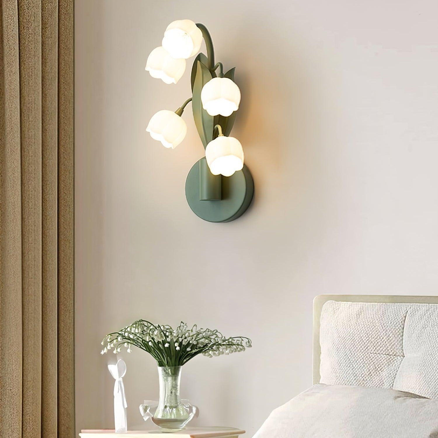 Aria Lampada da Parete Interna a Forma di Orchidea Naturale
