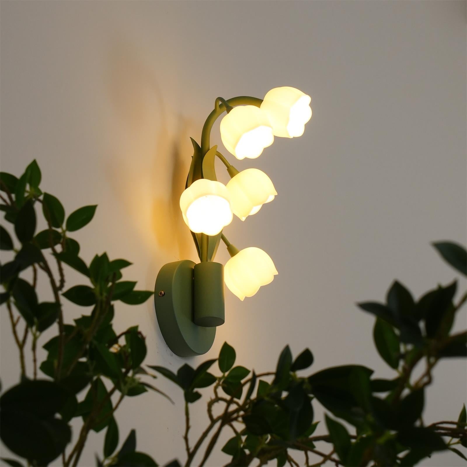 Aria Lampada da Parete Interna a Forma di Orchidea Naturale