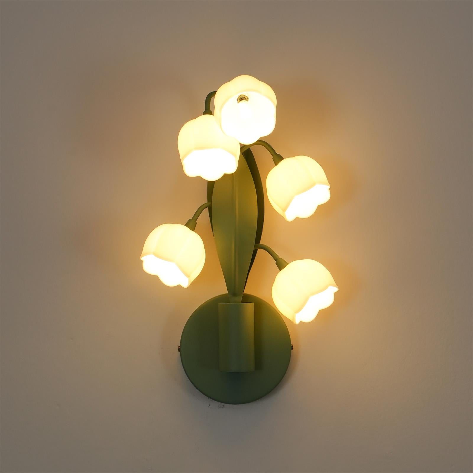 Aria Lampada da Parete Interna a Forma di Orchidea Naturale