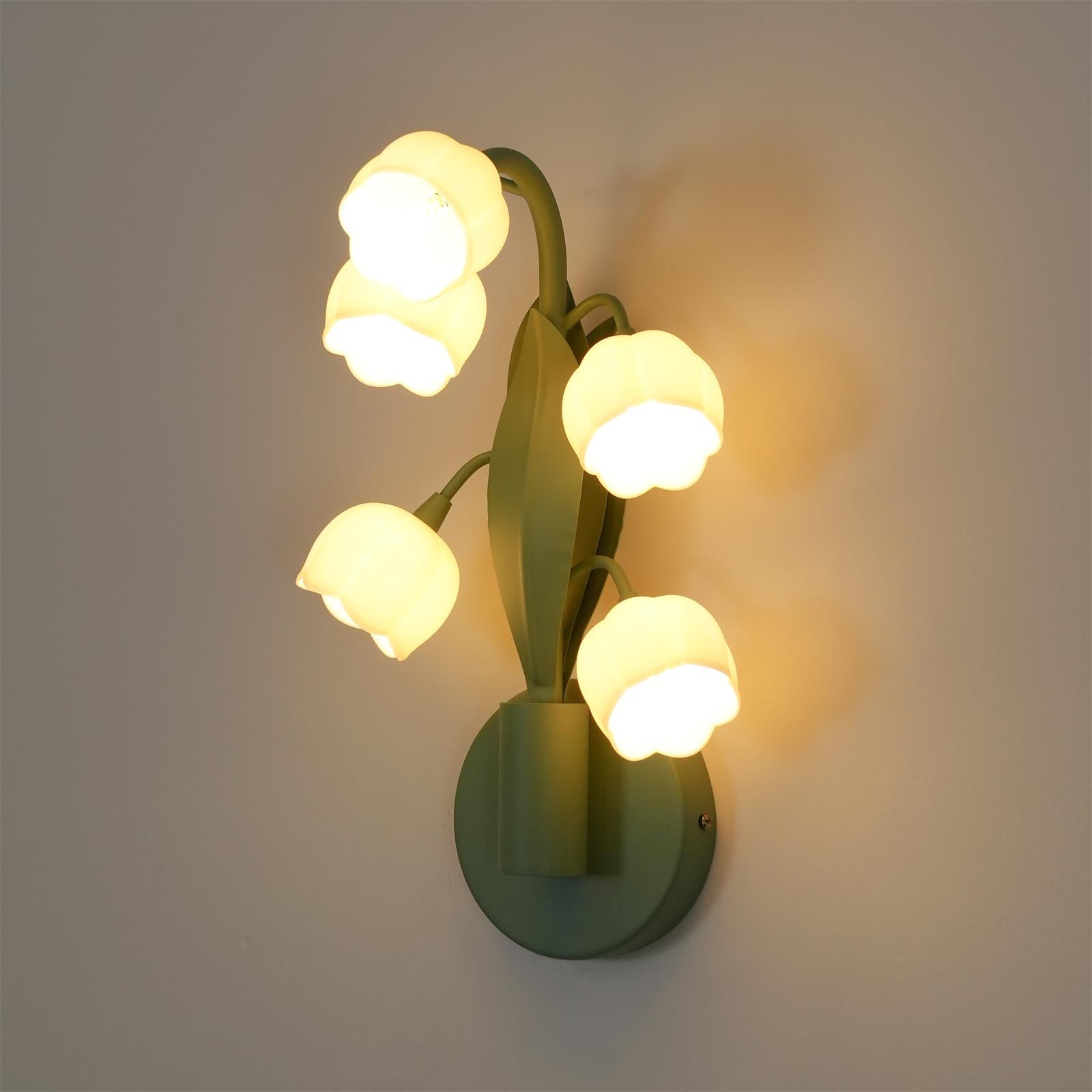 Aria Lampada da Parete Interna a Forma di Orchidea Naturale